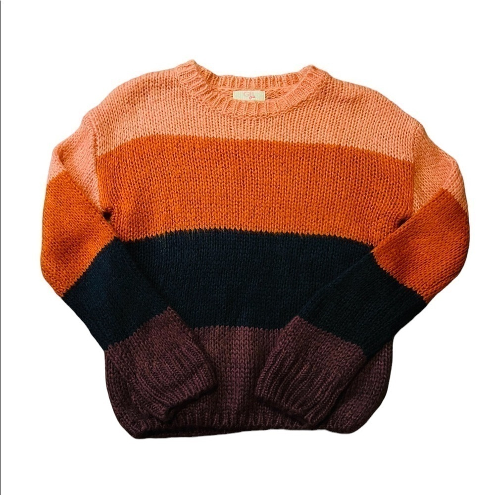 GB GIRLS GORGEOUS SOFT WEAVE MULTI COLOR Block SWEATER SIZE LARGE